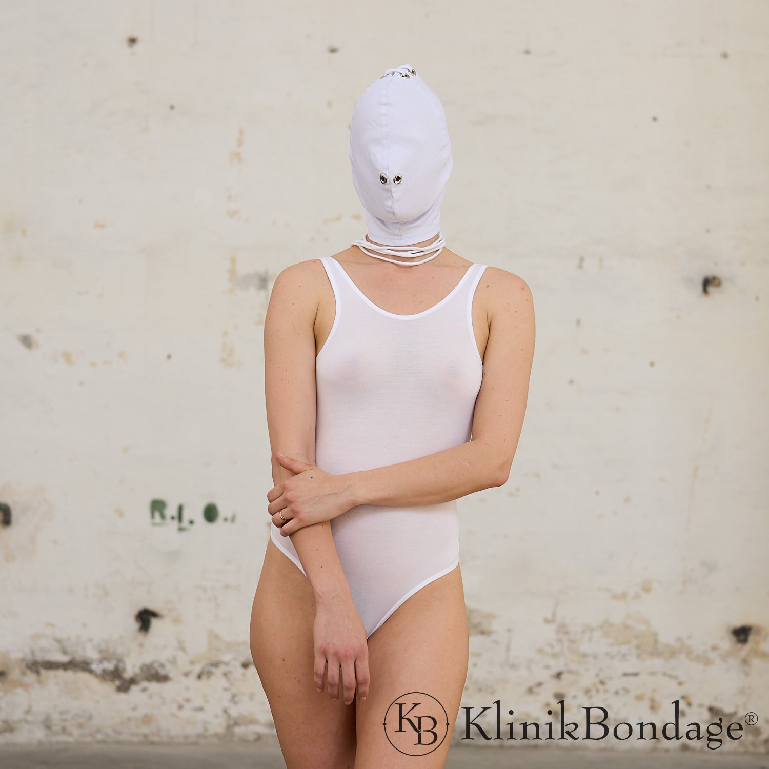 Bondage Maske ohne Mundöffnung Weiß