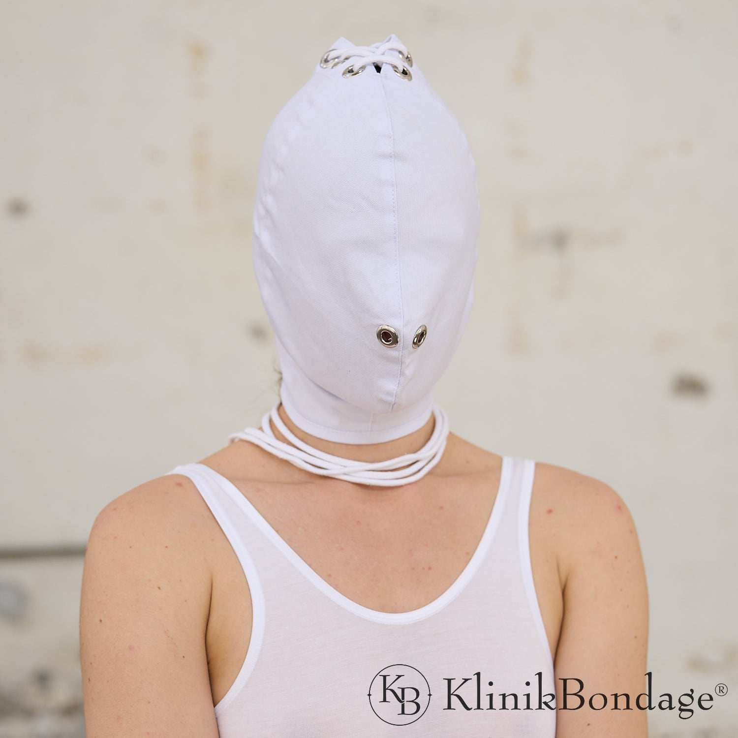 Bondage Maske ohne Mundöffnung Weiß