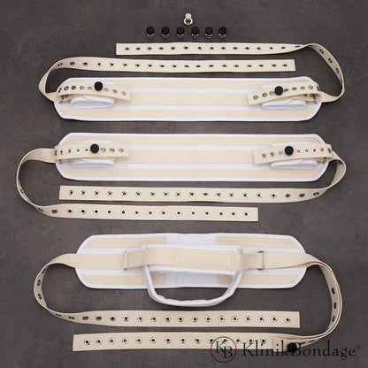 5 point fixation bed bondage set white