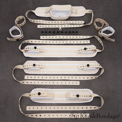 9 Point Fixing bed bondage set white