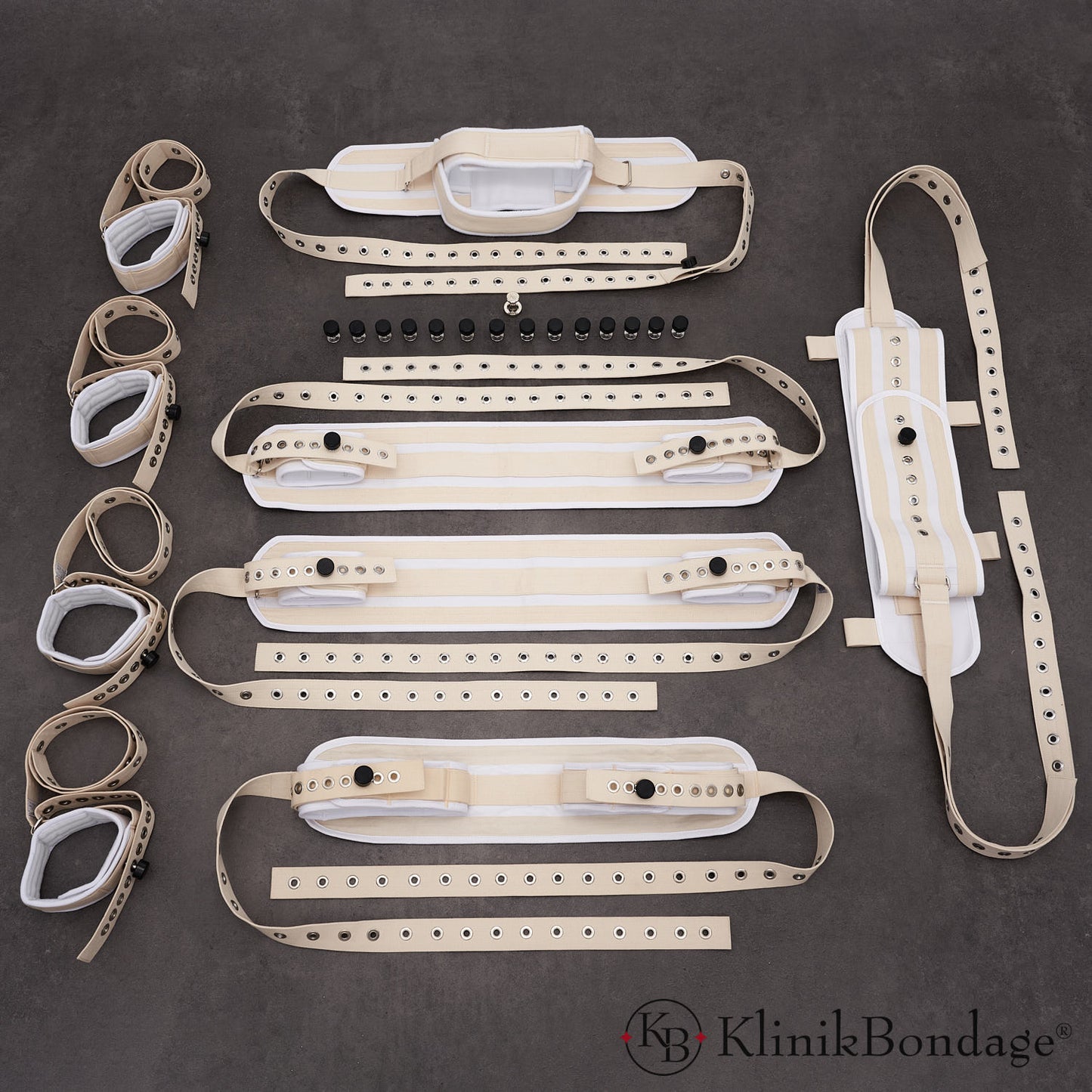 12 punkt Fixing Bed Bondage Set White