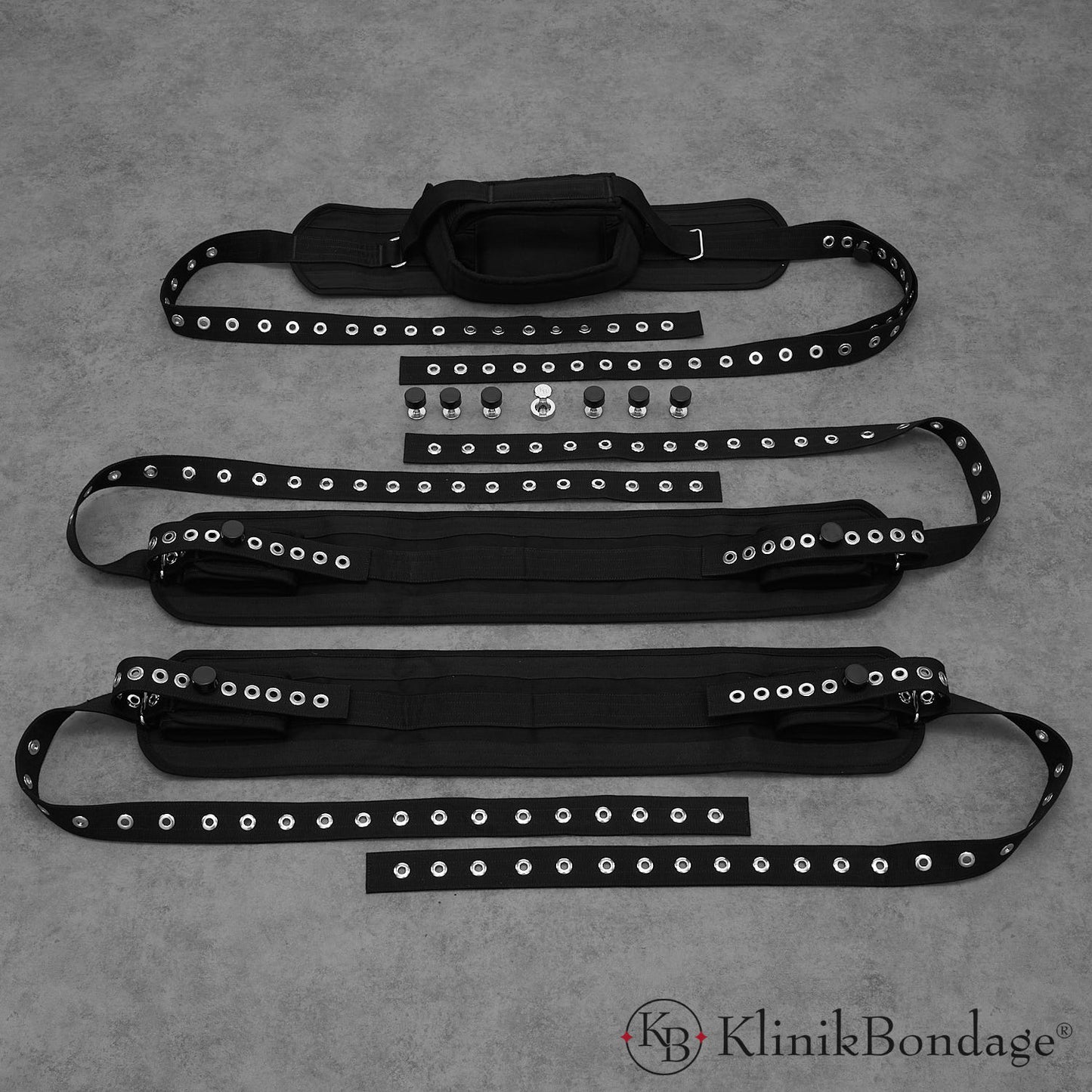 5 point fixation bed bondage set black