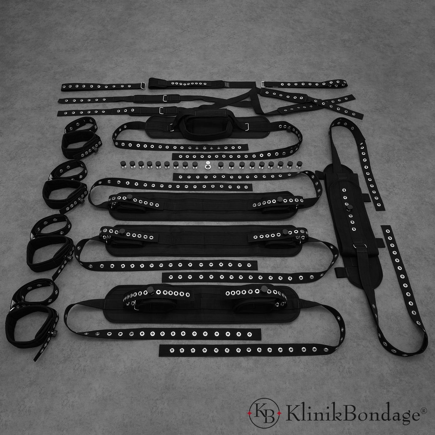 15 Point Fixing bed bondage set black