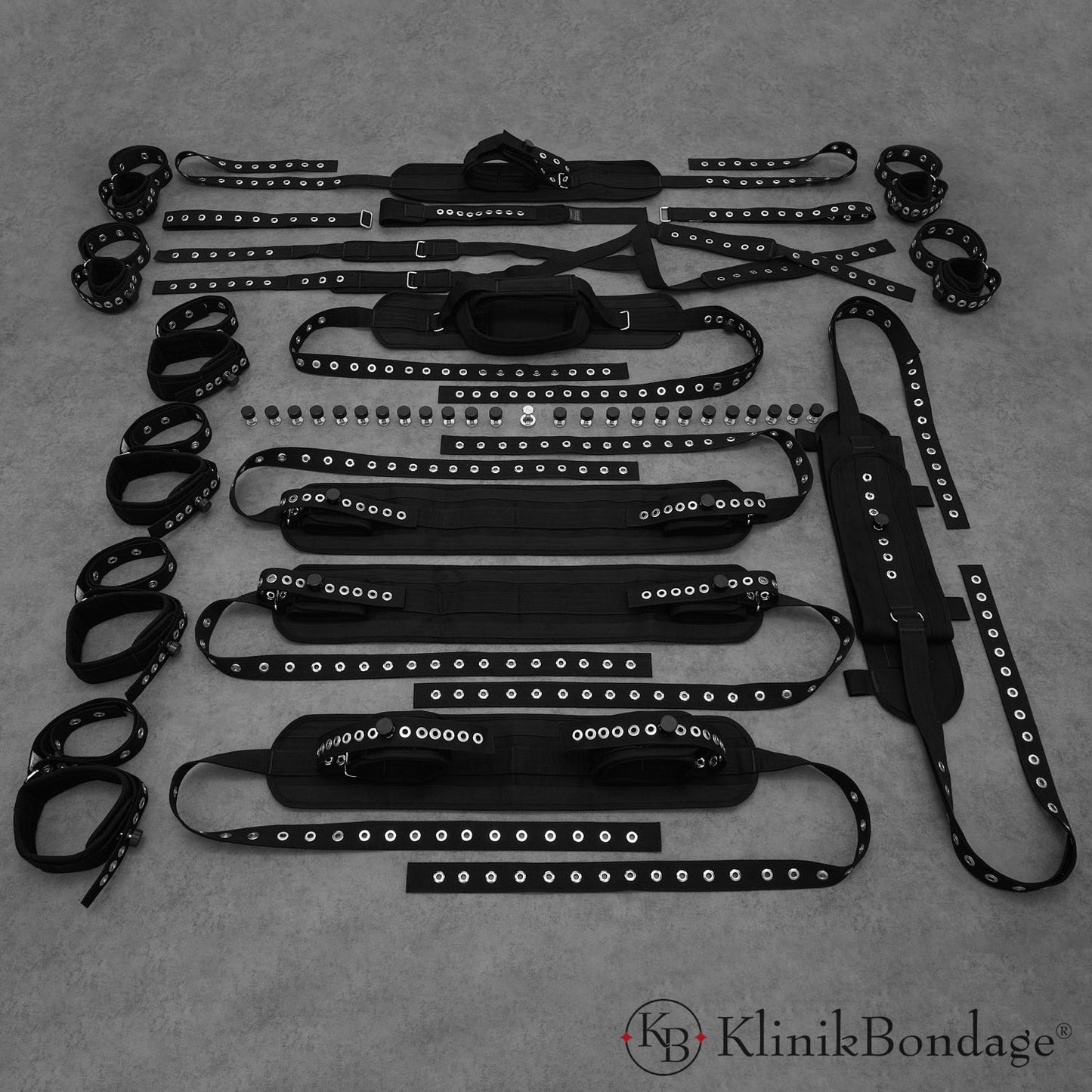 20 point fixation bed bondage set black