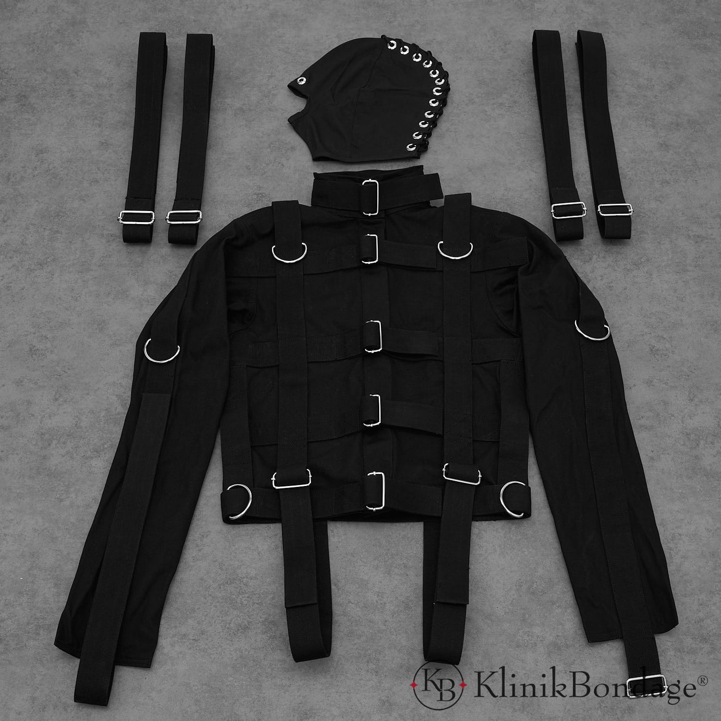 Zwangsjacke Bondage Set Schwarz