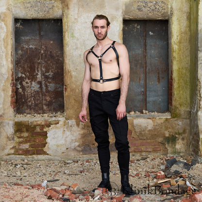 Leather harness men