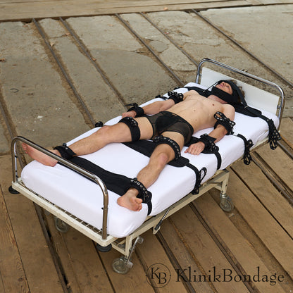 9 point fixation bed bondage set black