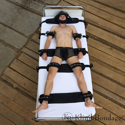 9 point fixation bed bondage set black