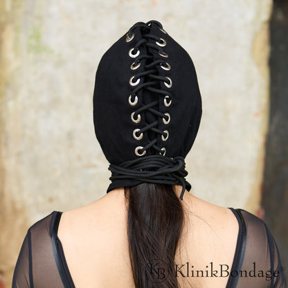 Bondage Maske ohne Mundöffnung Schwarz