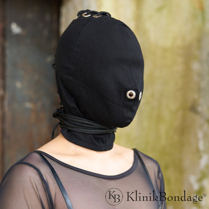 Bondage Maske ohne Mundöffnung Schwarz