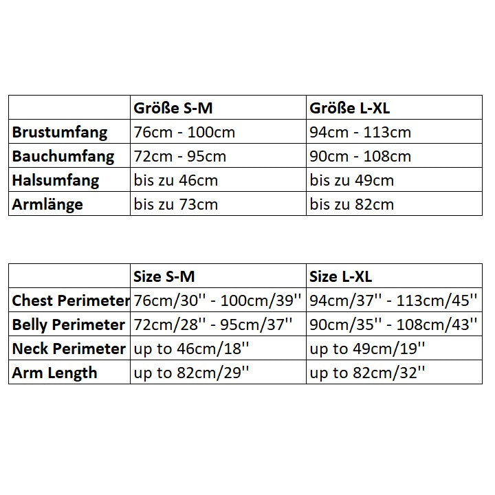 Straitjacket Sizes