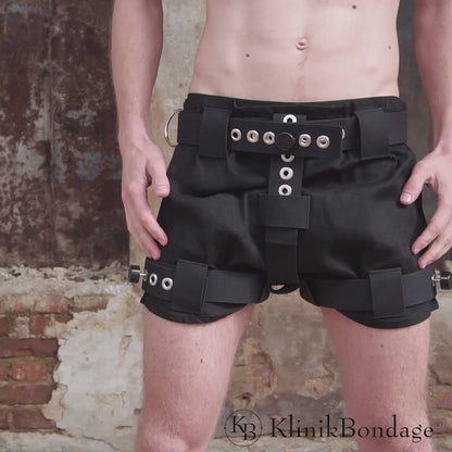 Lockable BDSM diaper pants black