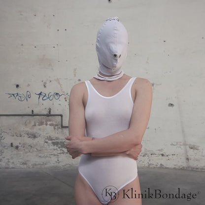 Bondage mask without mouth opening white